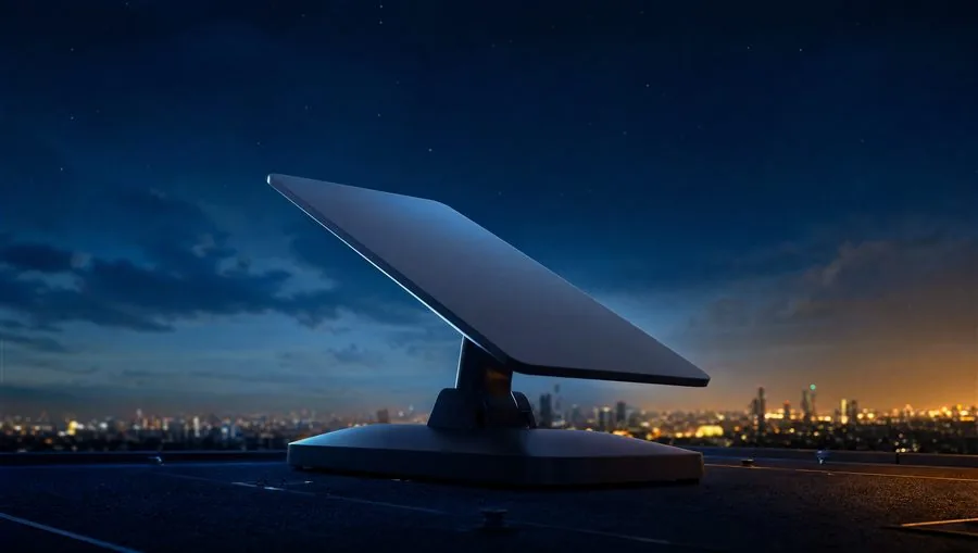 Terminal satellite plat installé sur une toiture